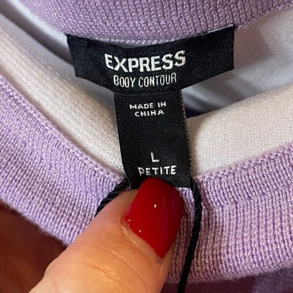 NWT Express Knit Flounce Fitted Style Stretch Material Skirt Lilac - Women's LP - Picture 3 of 5